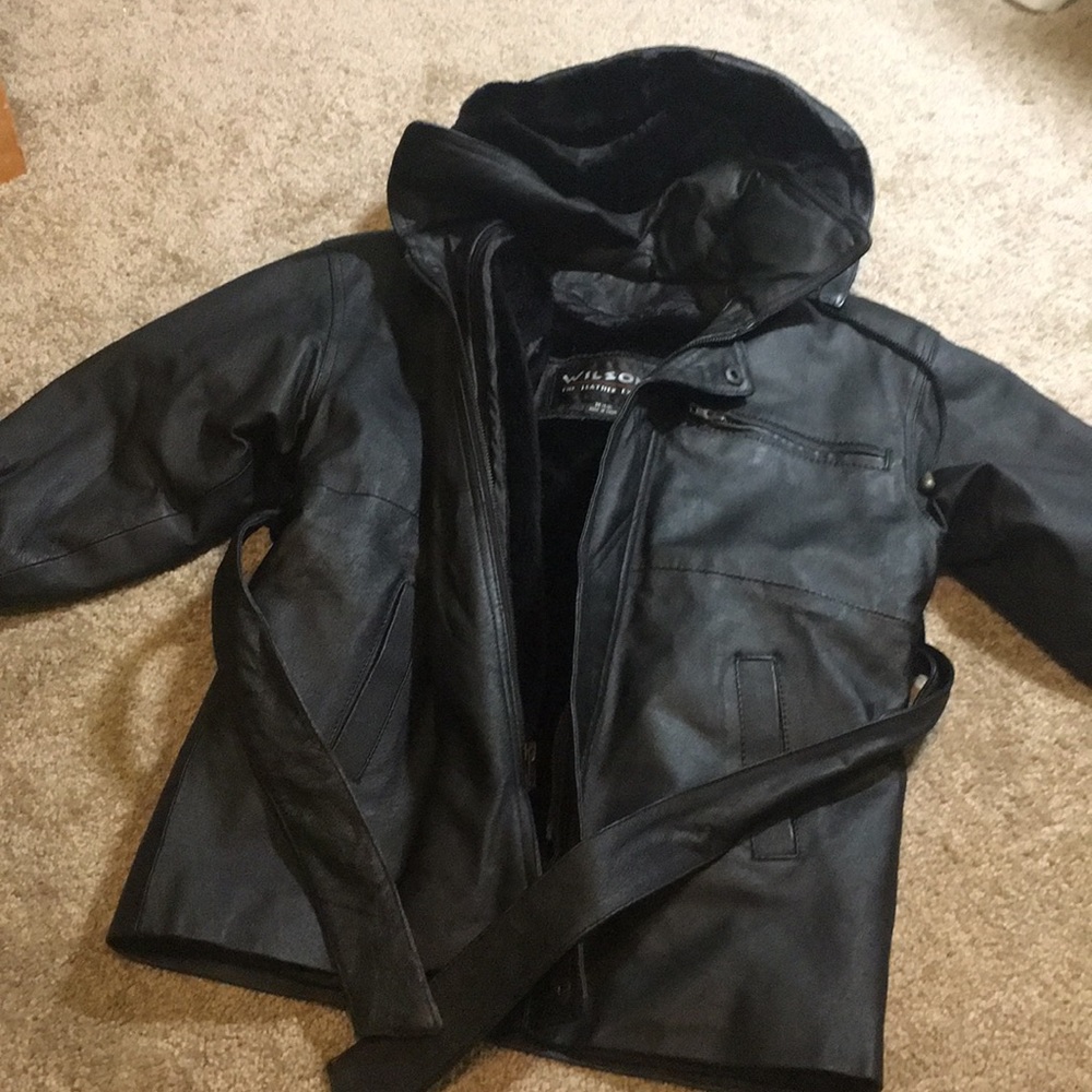 Kid’s Black winter coat- Wilsons Leather-